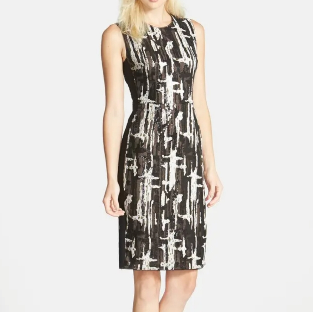 BCBGMAXAZRIA Larisa Sequin Sheath Dress, Sz 6